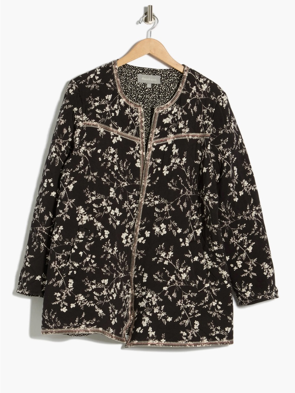 NWOT Daniel Rainn Floral Quilted Printed Open Jacket Size M